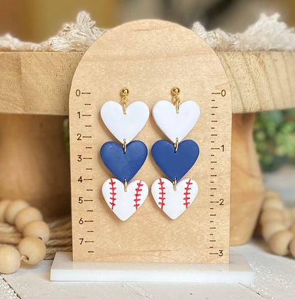 Rangers Baseball Earrings 
