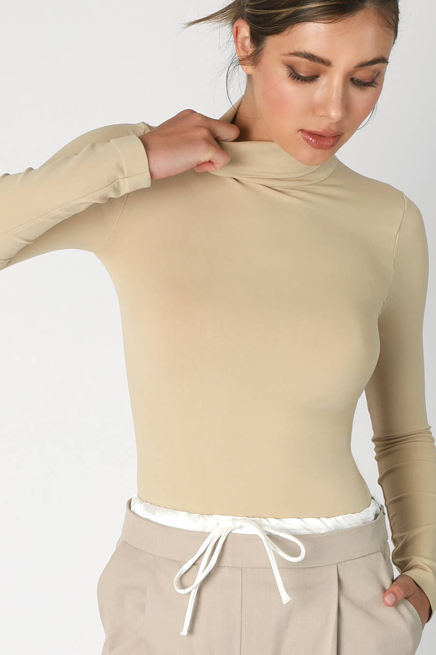 Long Sleeve Mock Neck Top