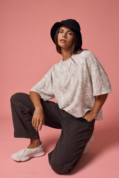 CAMO RIBBED LOOSE FIT SHIRT