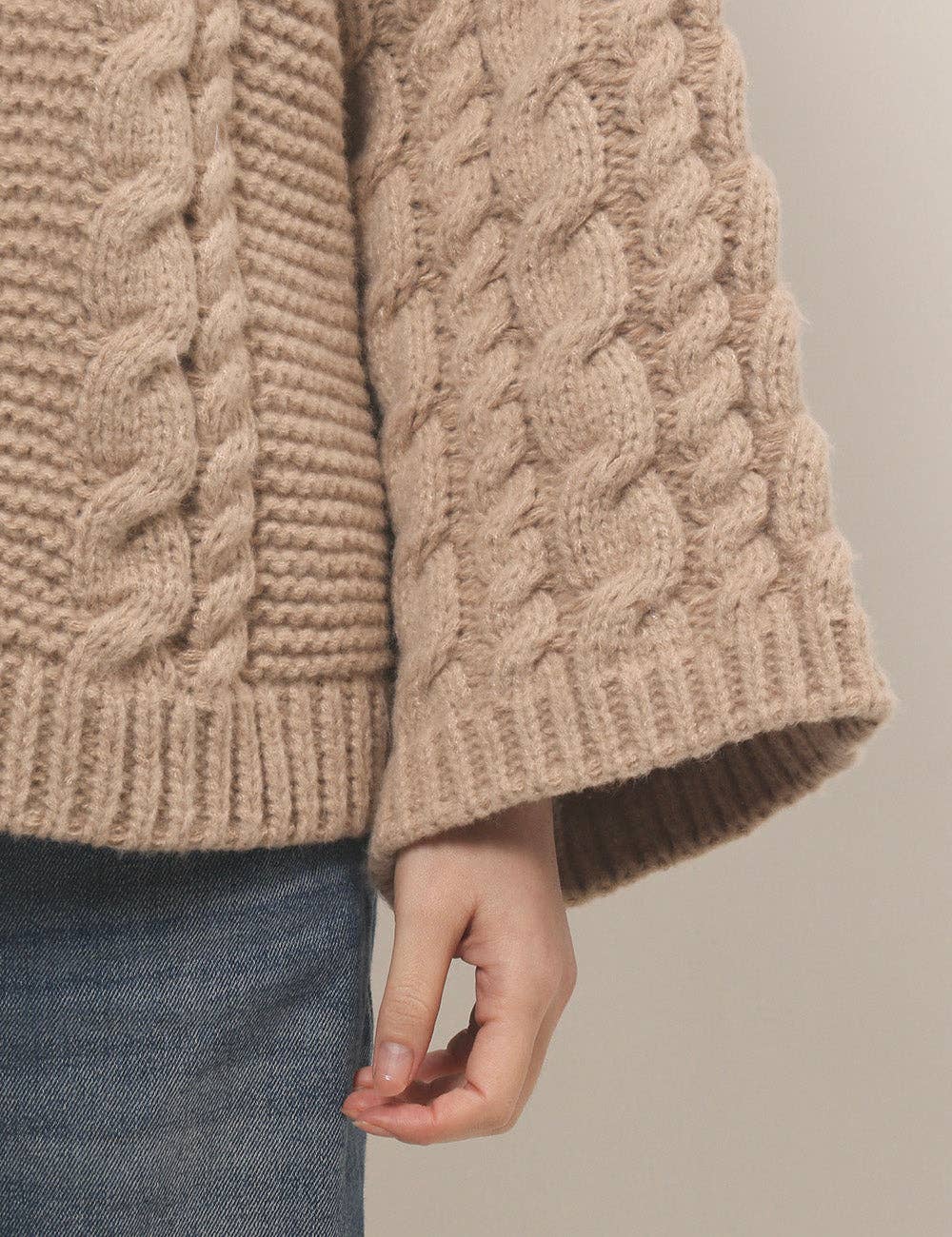 Round Neck Twist Loose Solid Color Sweater
