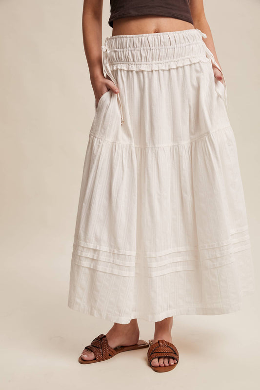Textured Cotton Maxi Skirt