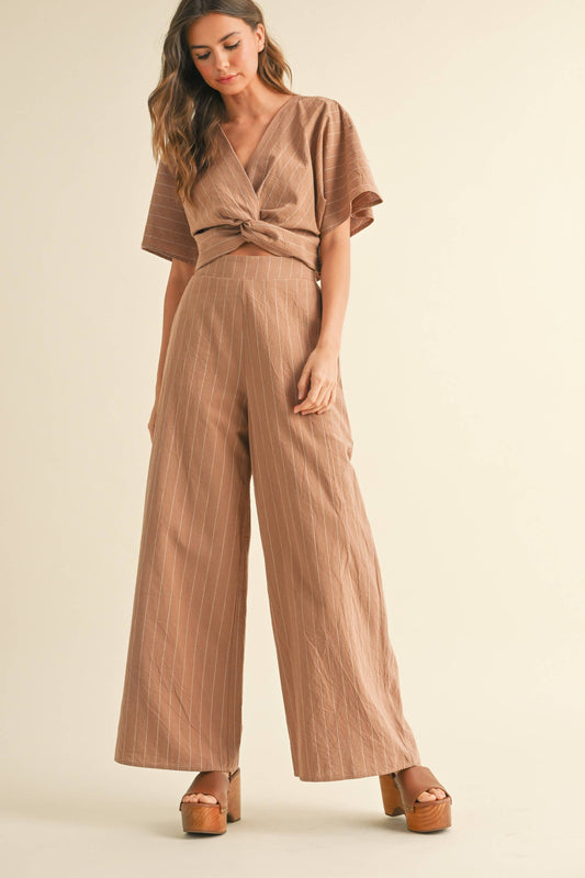 P4277ST   STRIPE PATTERN PANTS WITH ELASTIC WAIST