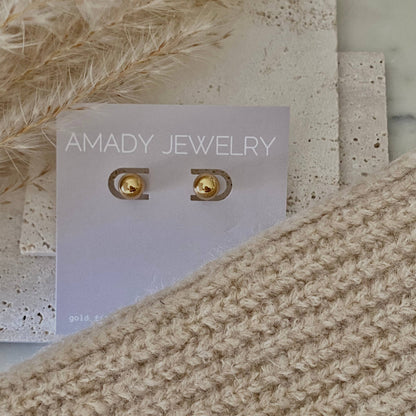 Simple 18k Gold Plated Stud post earrings water resistant