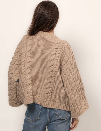 Round Neck Twist Loose Solid Color Sweater