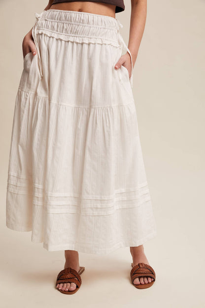 Textured Cotton Maxi Skirt