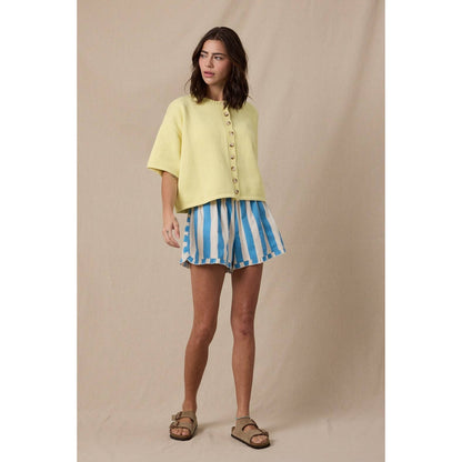BUTTON-UP SWEATER KNIT TOP