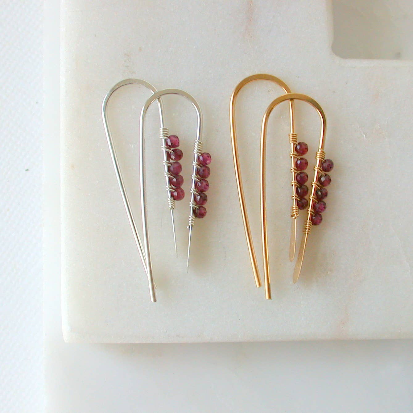 Gemstone Wrapped Petite Threaders