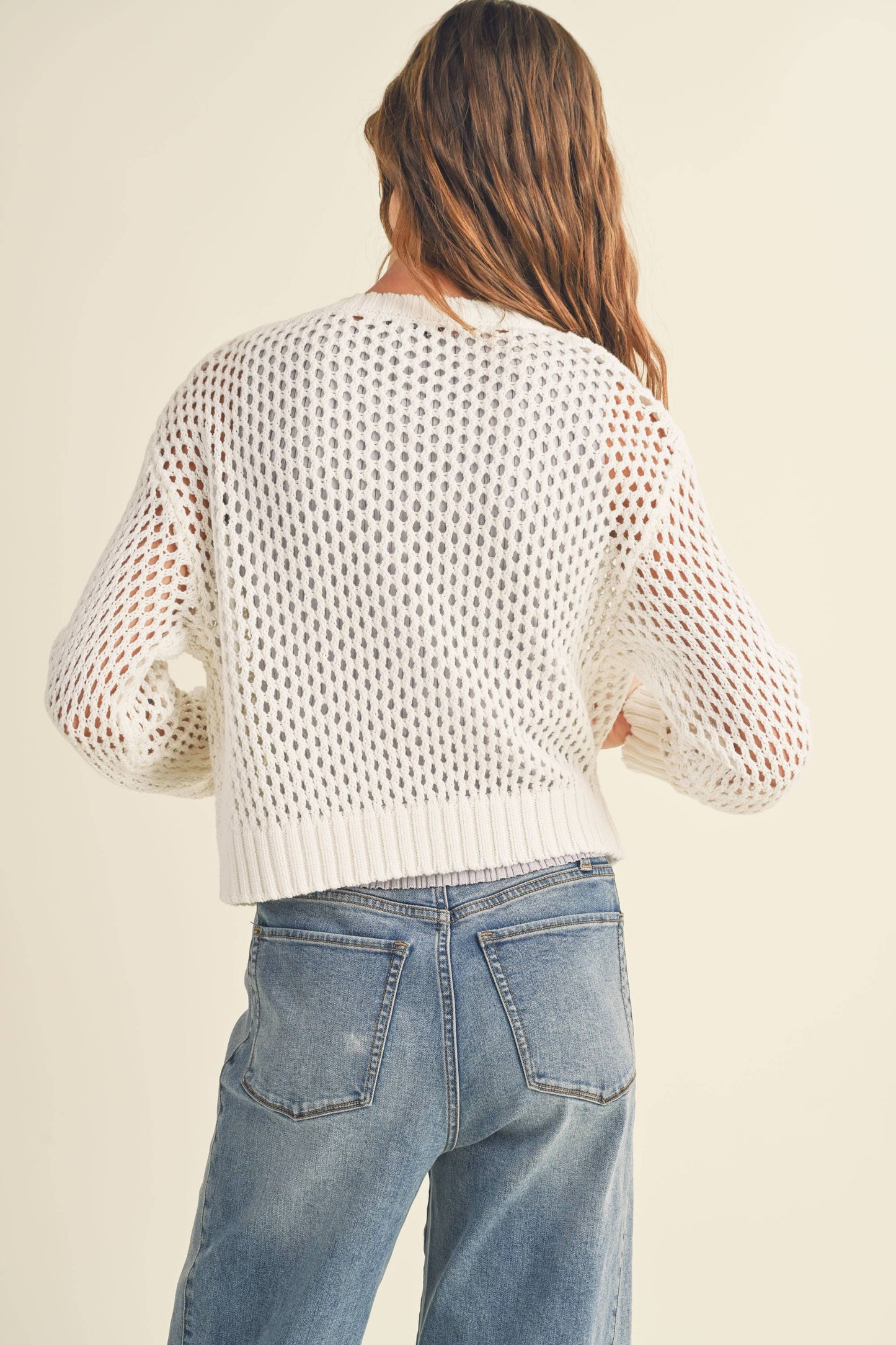 J2844  CROCHET KNITTED BUTTONDOWN CARDIGAN
