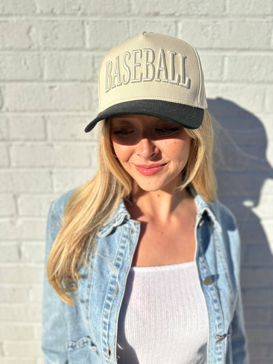 BASEBALL Monochromatic Vintage Trucker Hat