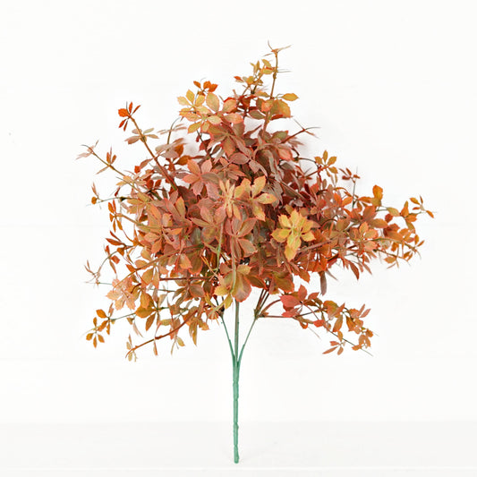 530071- 16in Plastic Sweetgum Leaves Bush-Burgundy green