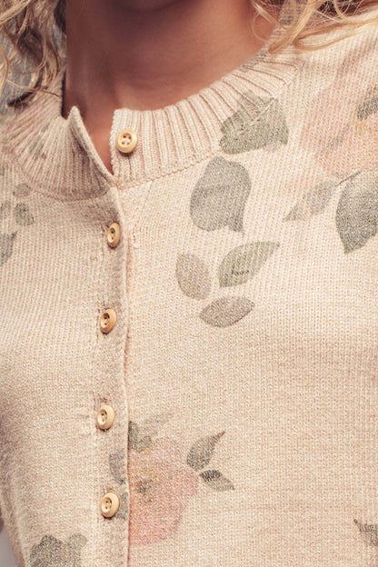 Romantic Floral Print Cardigan
