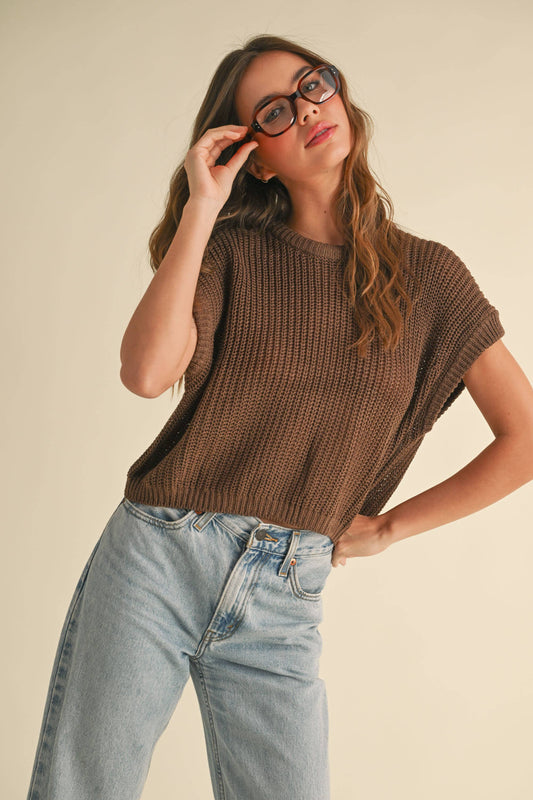 DOLMAN SLEEVE KNITTED TOP