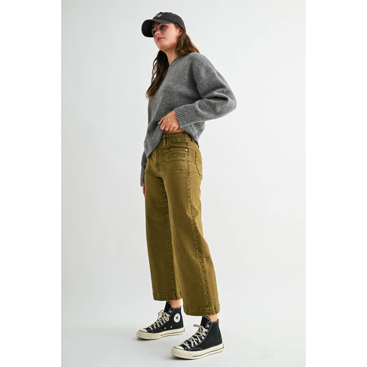 HIGH-RISE WIDE CROP PATCH POCKET