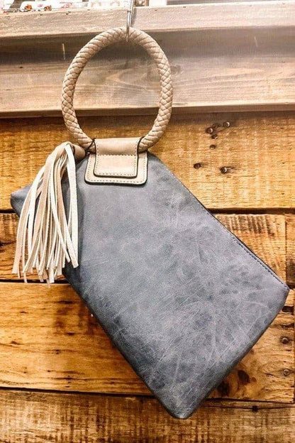 BP204 Fashion Cuff Handle Tassel Wristlet Clutch