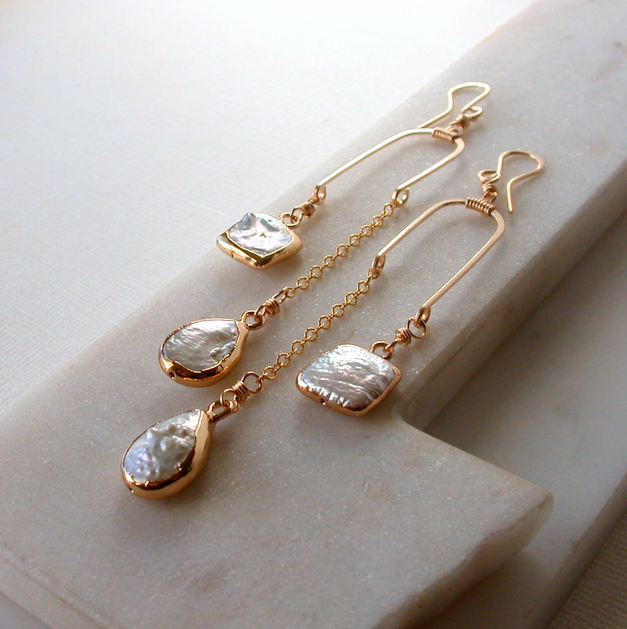 Pearl Balancing Act Earrings.