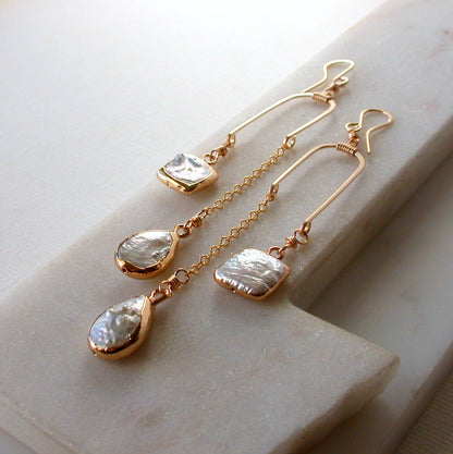 Pearl Balancing Act Earrings.