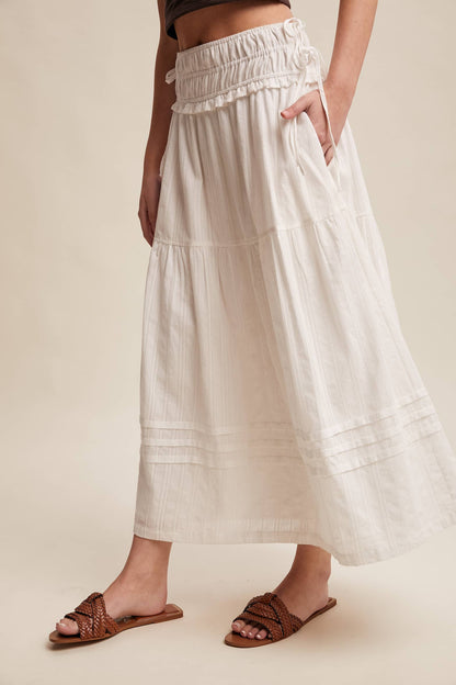 Textured Cotton Maxi Skirt