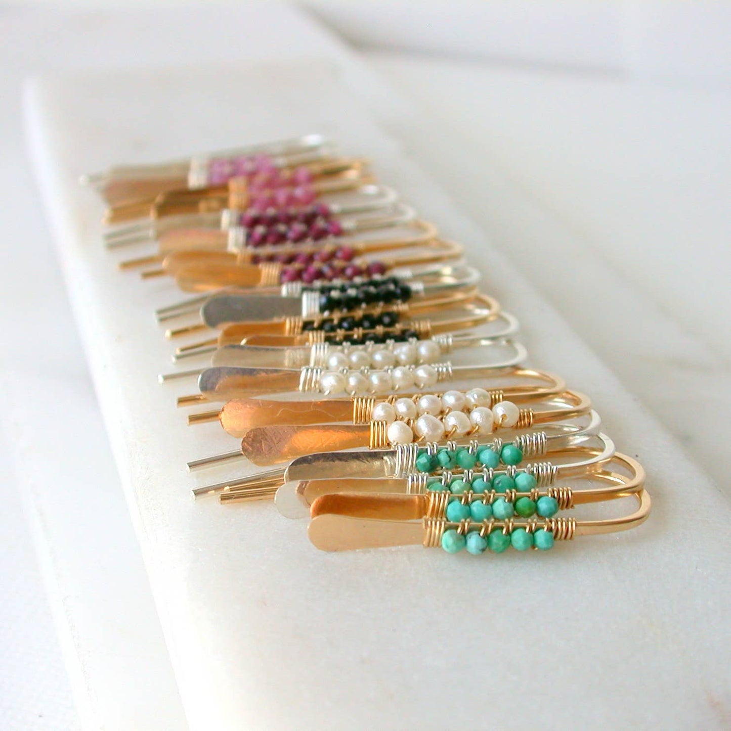 Gemstone Wrapped Petite Threaders