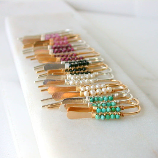 Gemstone Wrapped Petite Threaders