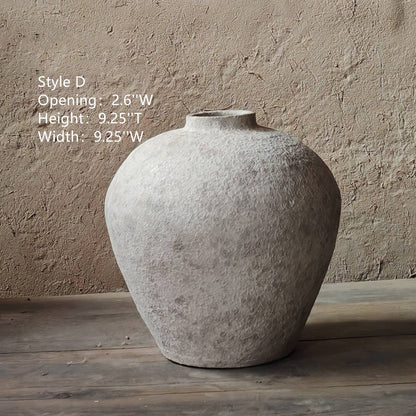 Handmade Terracotta Vase, Pottery Art Pot in Matte White