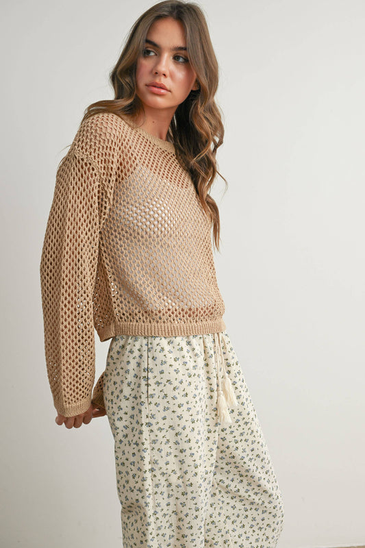 Long Sleeve See Through Top - BMW7292