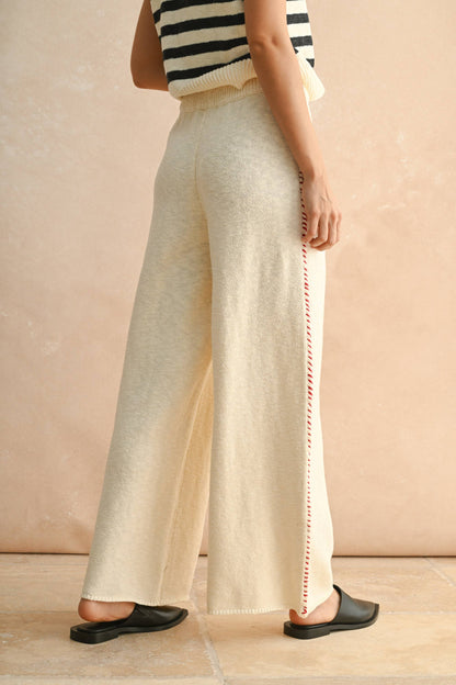 STITCH DETAIL KNITTED PANTS