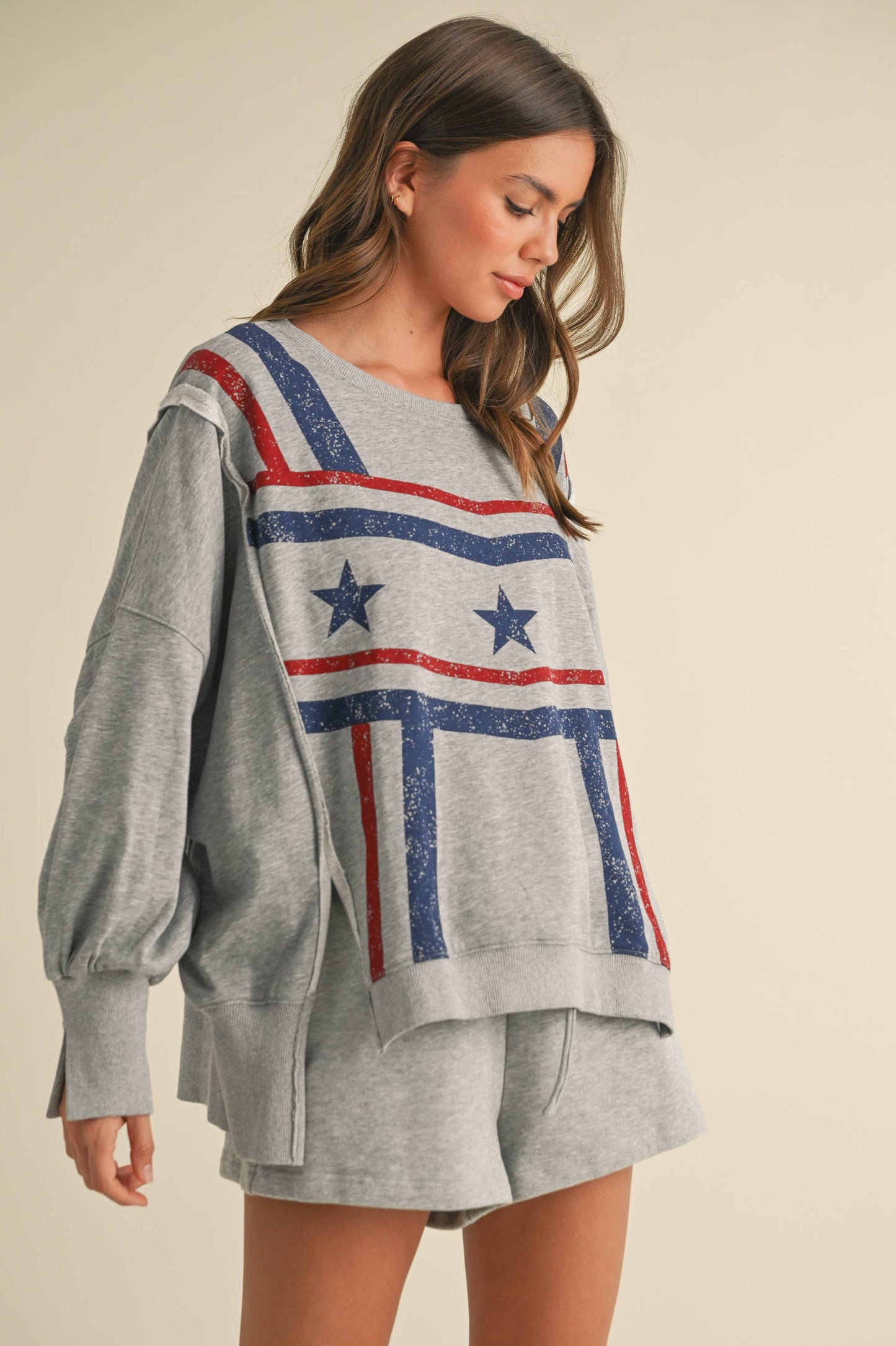 USA STAR GRAPHIC RELAXED FIT SWEATSHIRT