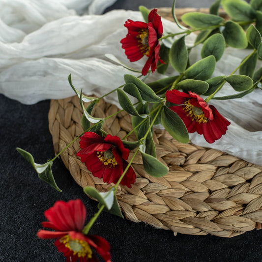 34" RED ANEMONE SPRAY