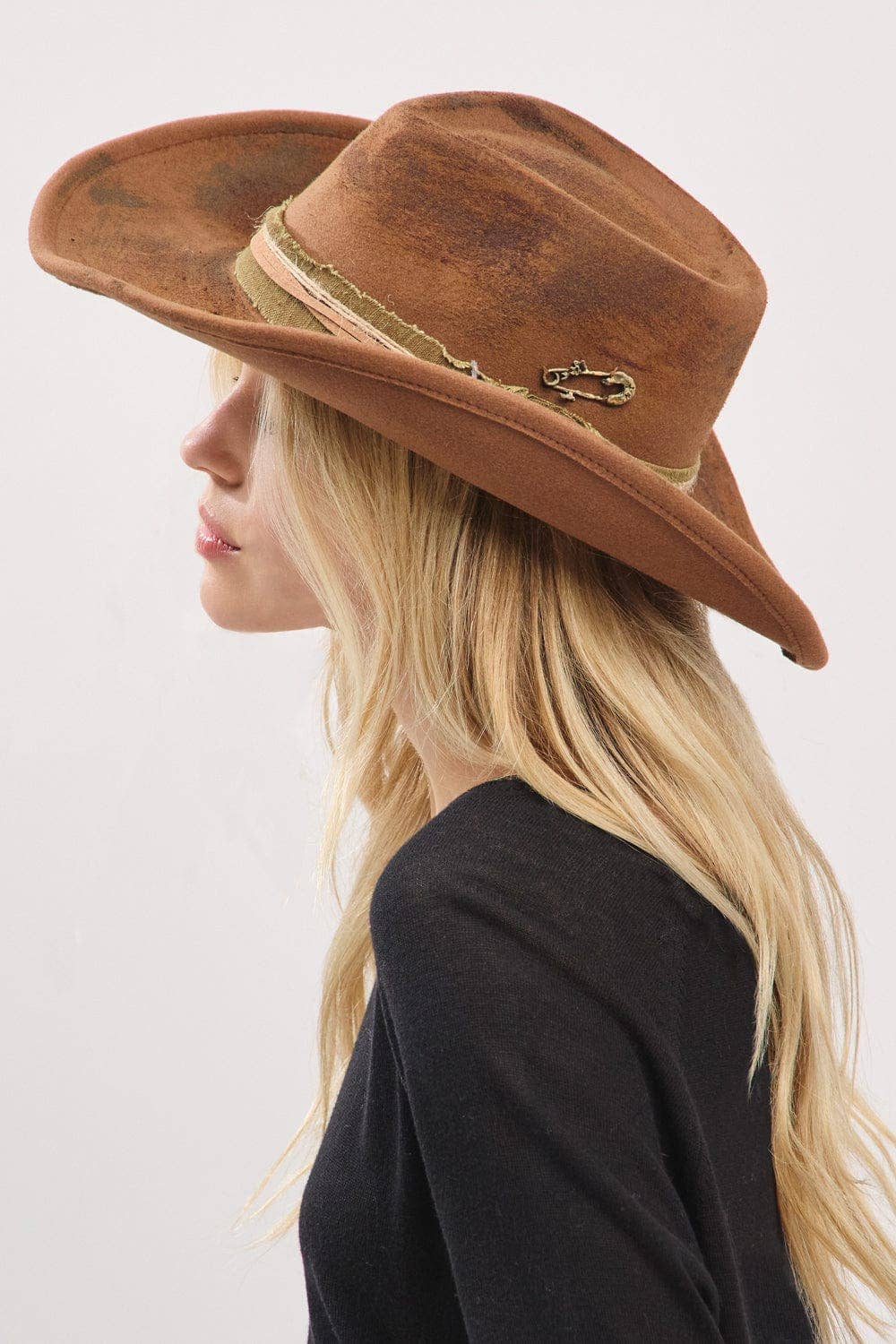 MH0240 Billie Heritage Worn Shapable Cowboy/Fedora Hat