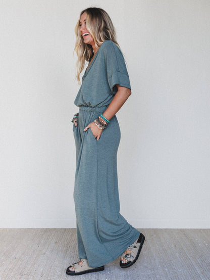 On The Go Jumpsuit - Olive