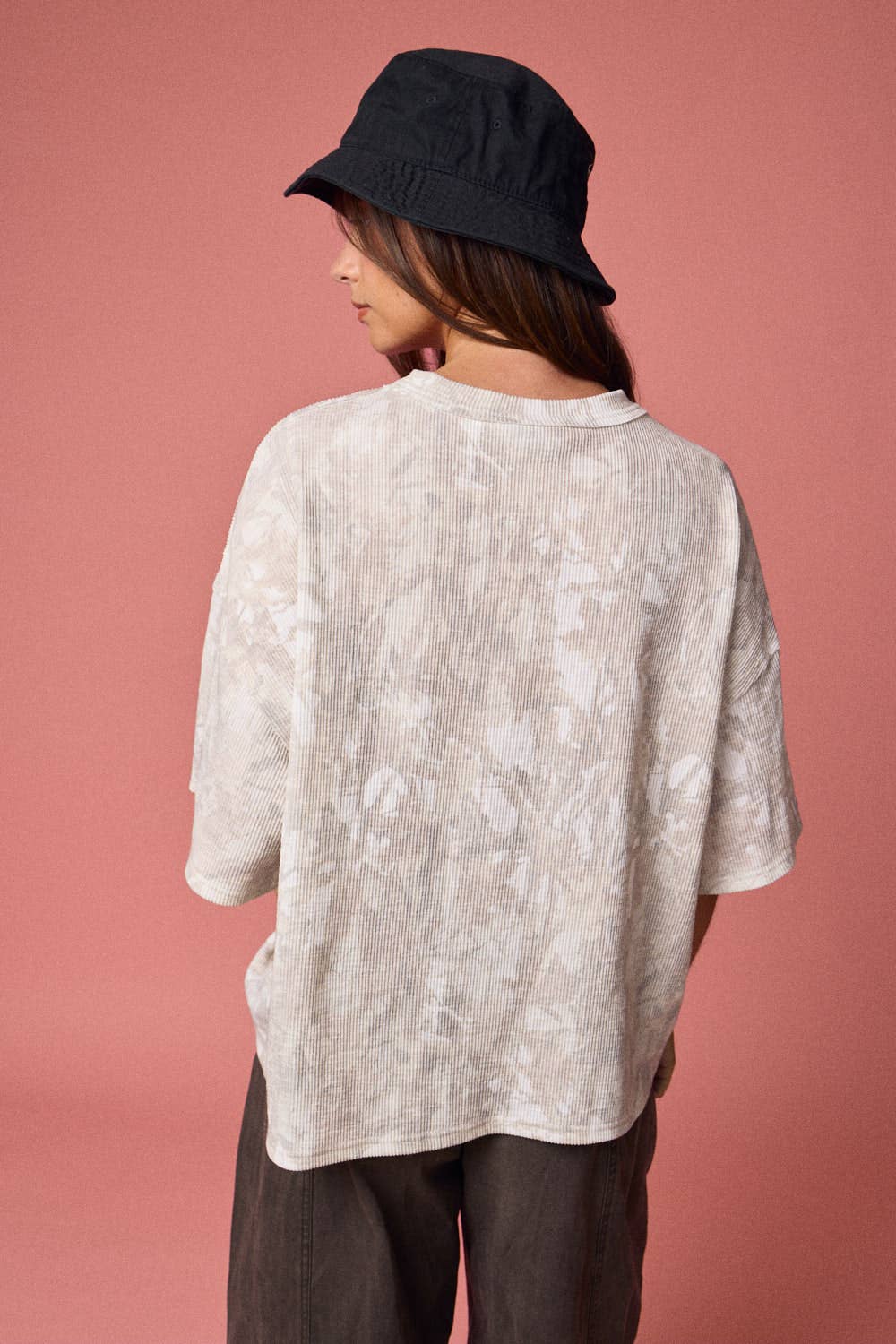 CAMO RIBBED LOOSE FIT SHIRT