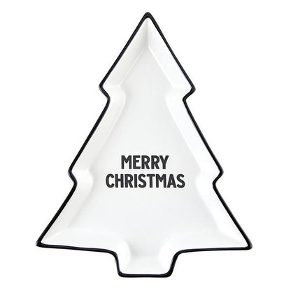 Ceramic Tree Plate - Merry Christmas