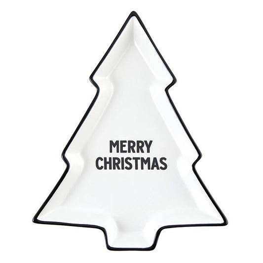 Ceramic Tree Plate - Merry Christmas