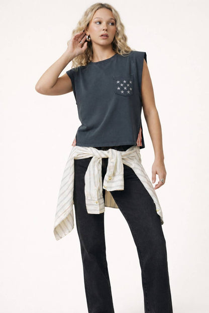 250th USA star pocket stripe side tank