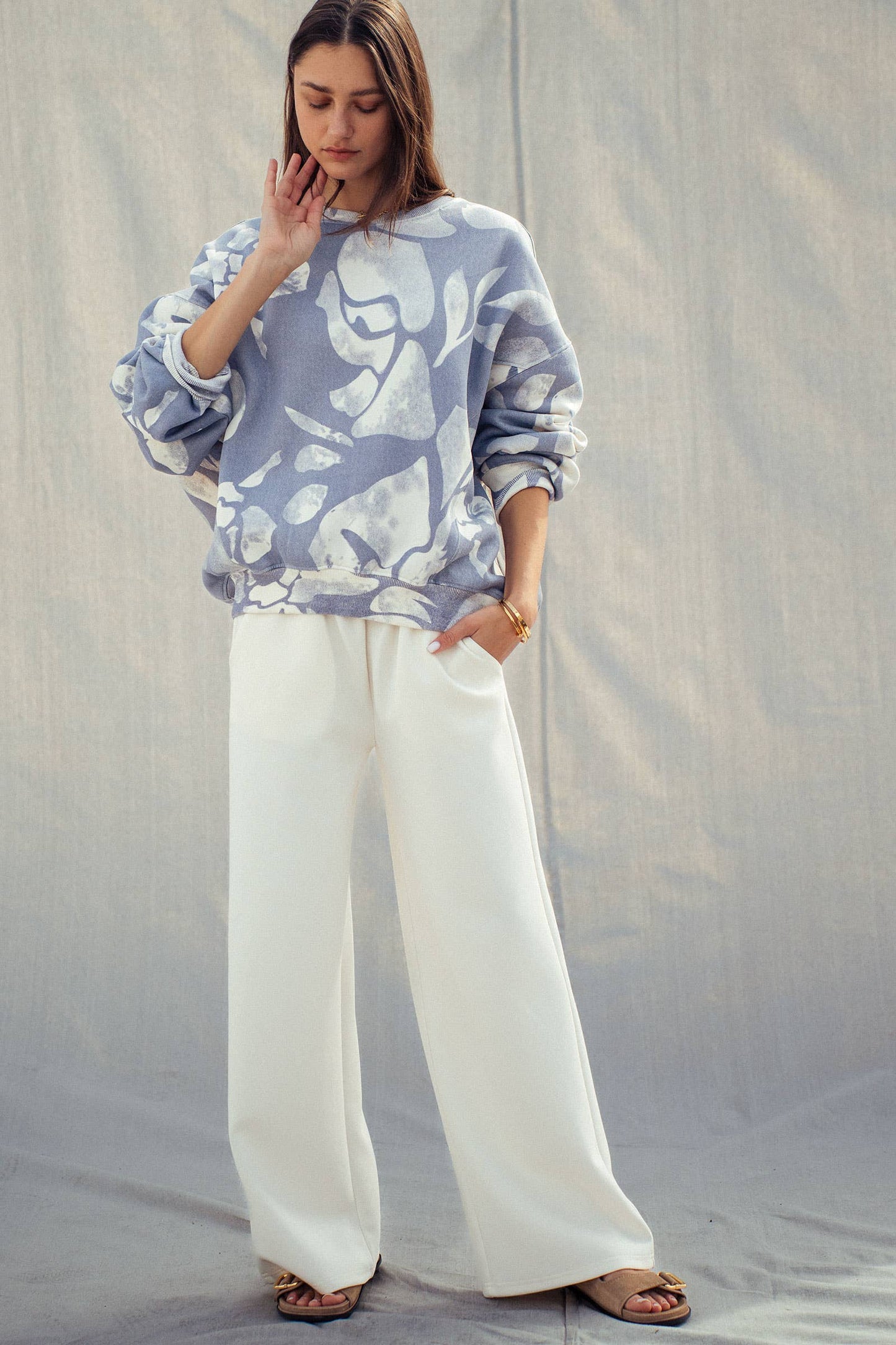 Abstract Cloud Dye Oversized Sweatshirt