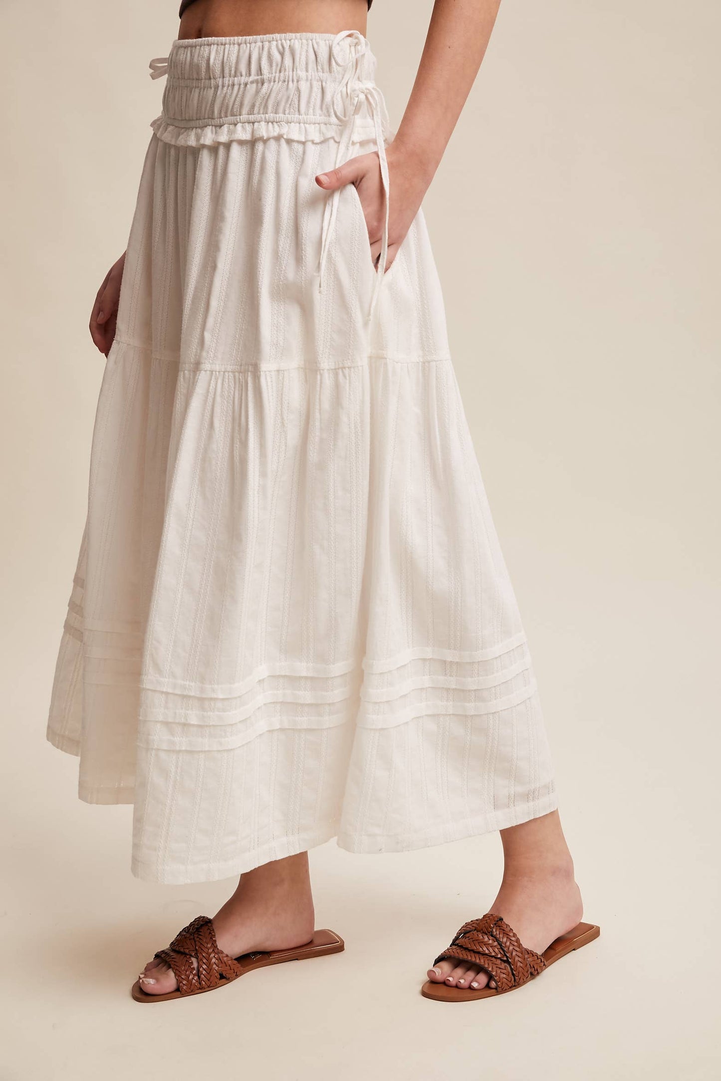 Textured Cotton Maxi Skirt