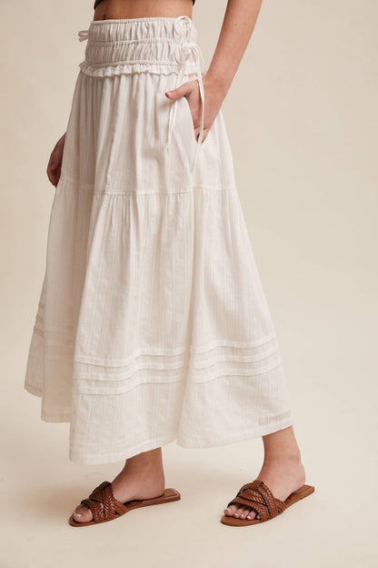 Textured Cotton Maxi Skirt