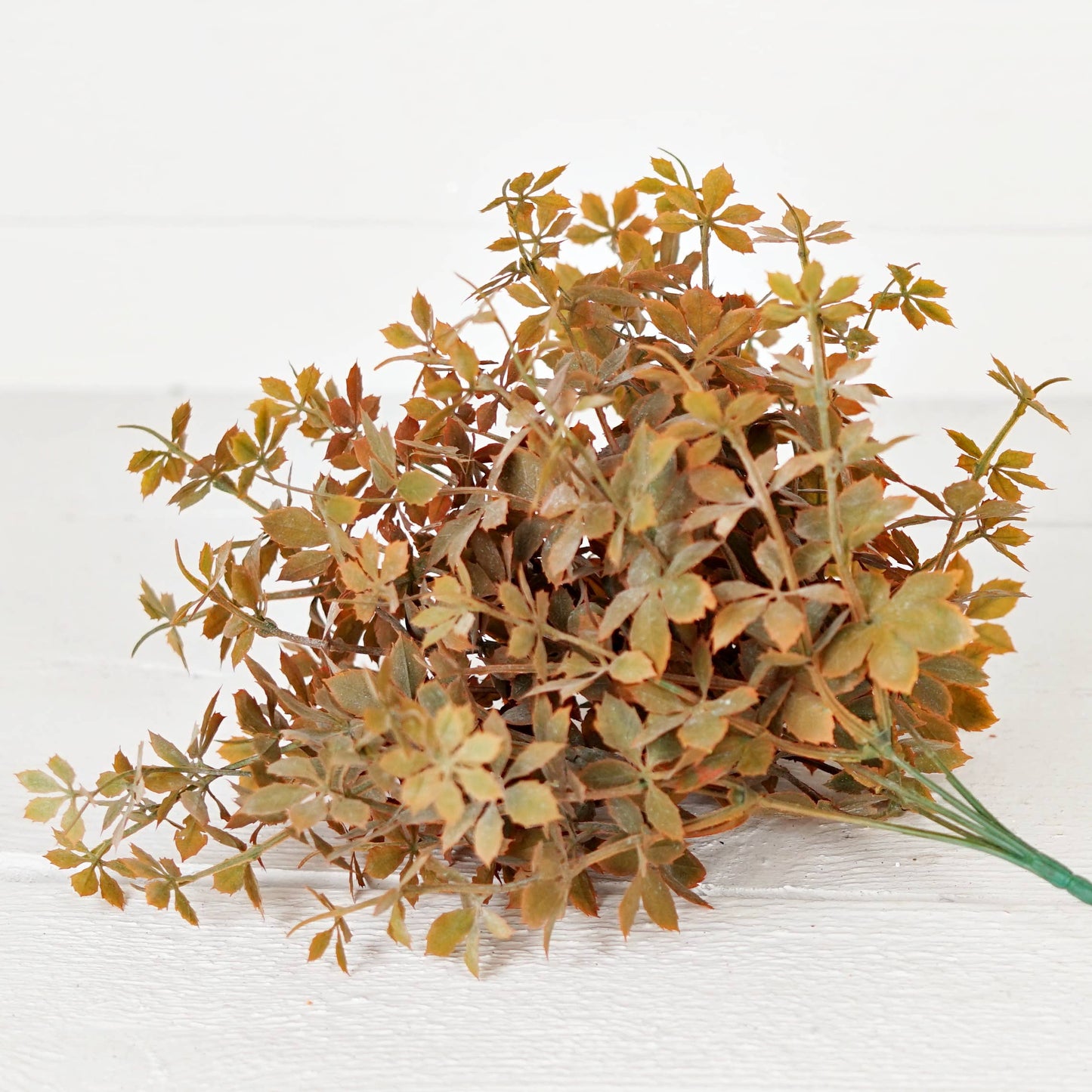 530075- 16in Plastic Sweetgum Leaves Bush-Flocked Fall Mix-