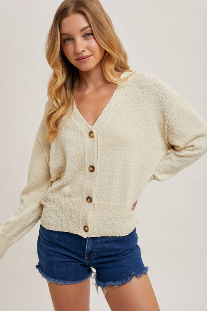 BUTTON DOWN KNIT SWEATER CARDIGAN