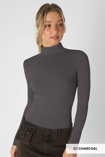 Long Sleeve Mock Neck Top