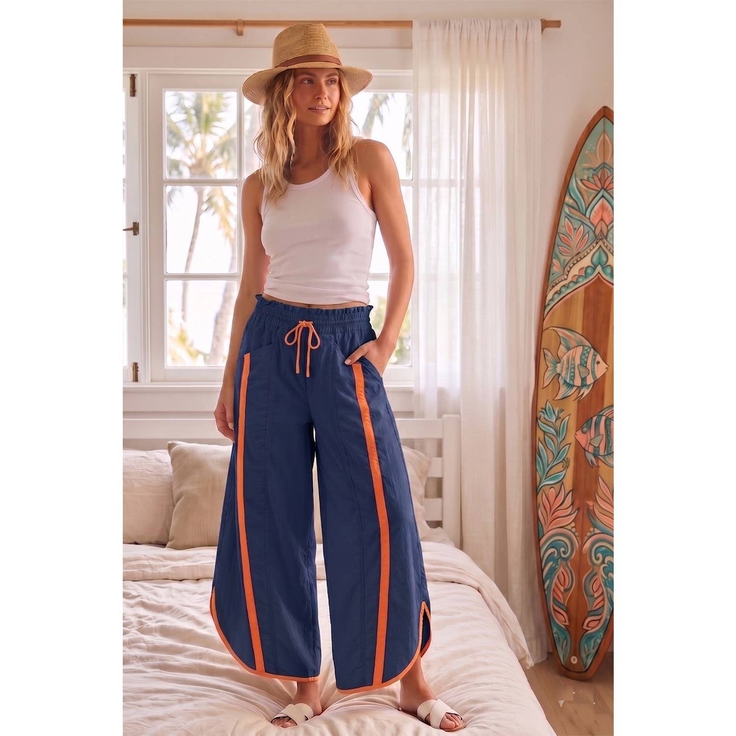 Tulip Sporty Stripe Nylon Pull On Pants