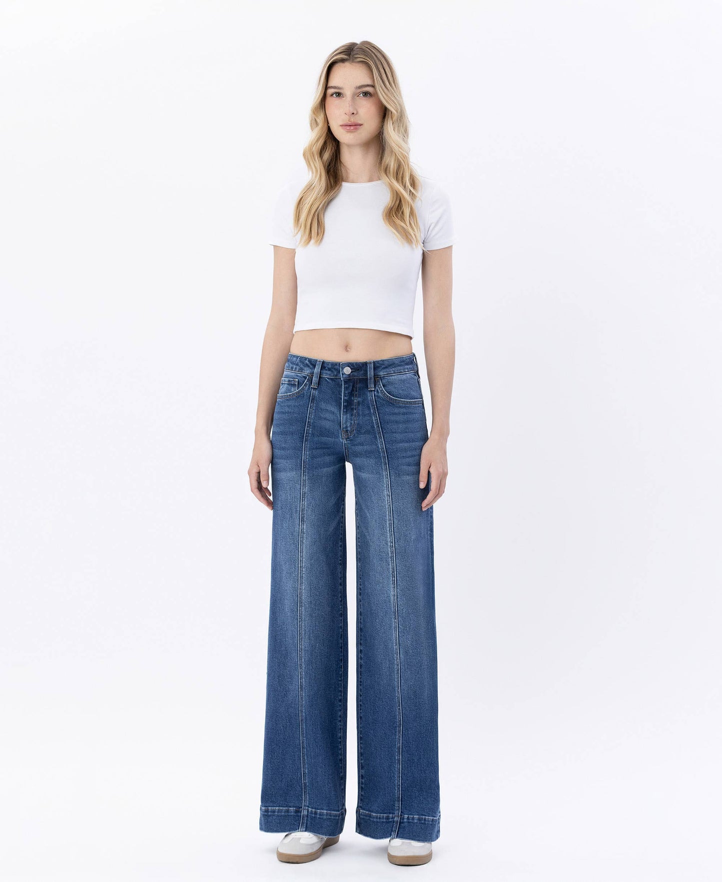 HIGH RISE TROUSER HEM WIDE LEG JEANS LV1753