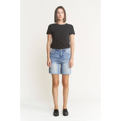 SUPER HIGH VINTAGE RAW HEM BERMUDA