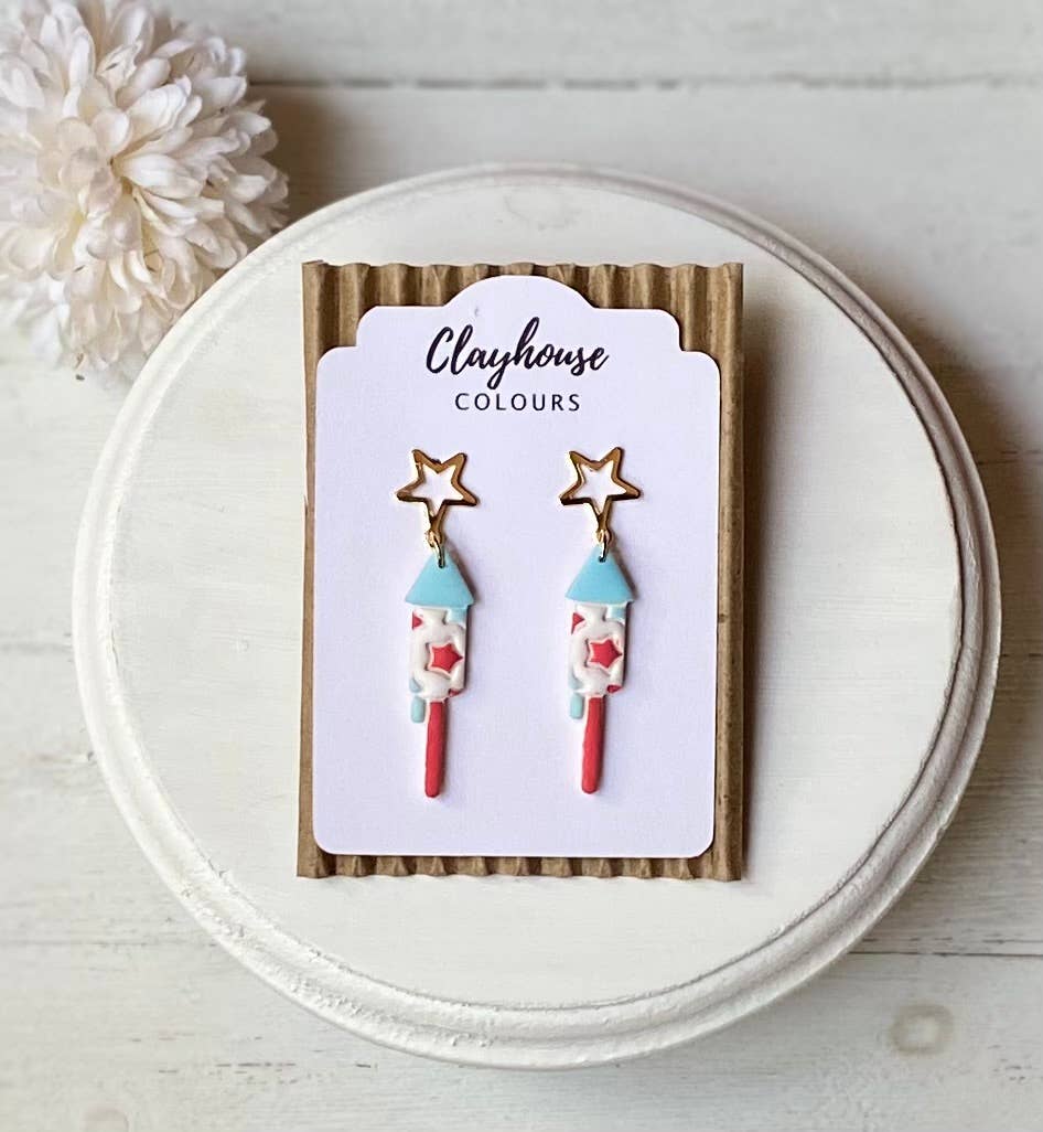 Fourth of July Handmade Earrings | Red White & Blue Earrings