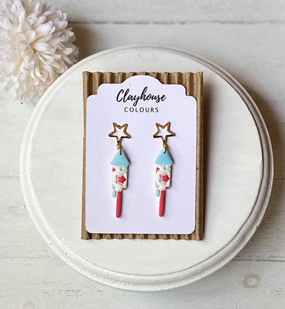 Fourth of July Handmade Earrings | Red White & Blue Earrings