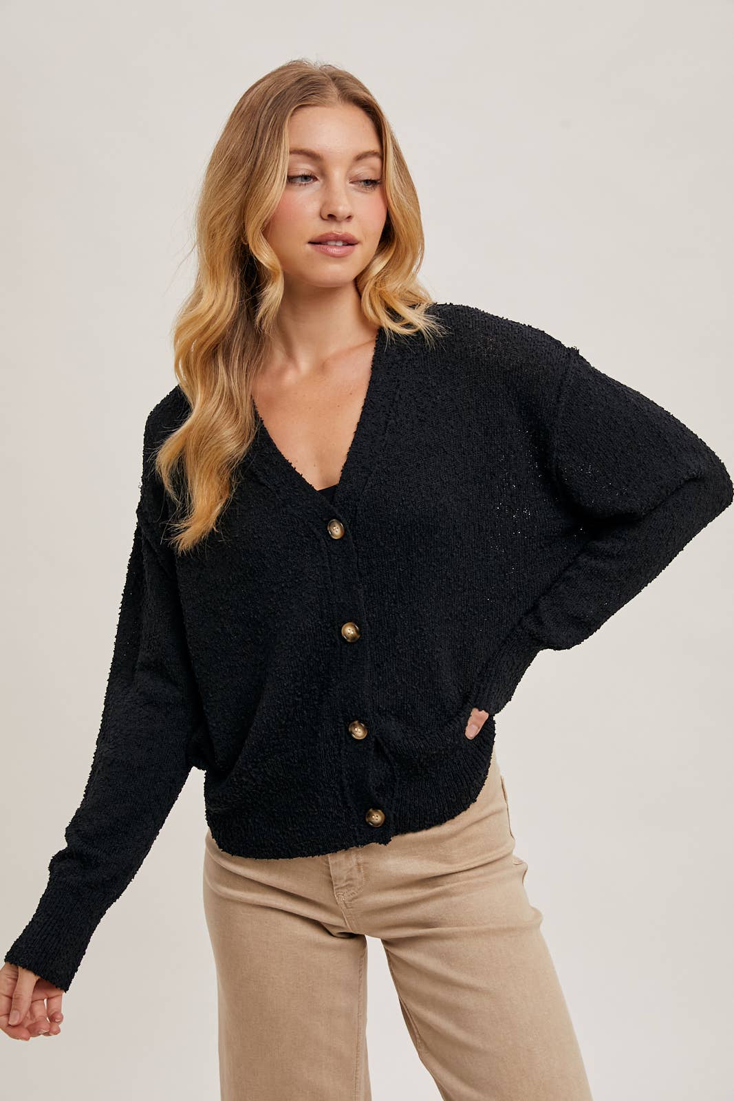 BUTTON DOWN KNIT SWEATER CARDIGAN