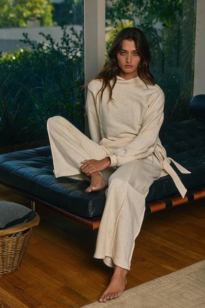 Side-Tie Detail Oversized Solid Hoodie