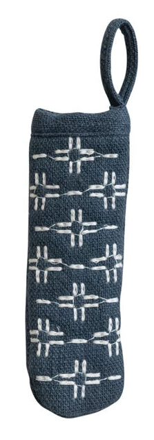 Cotton Pot Handle Cover with Embroidered Pattern & Loop