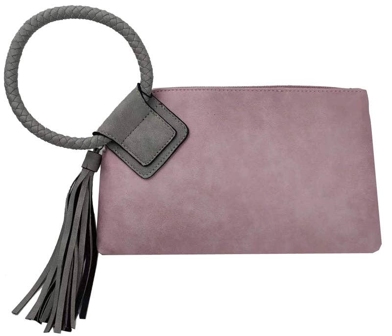 BP204 Fashion Cuff Handle Tassel Wristlet Clutch