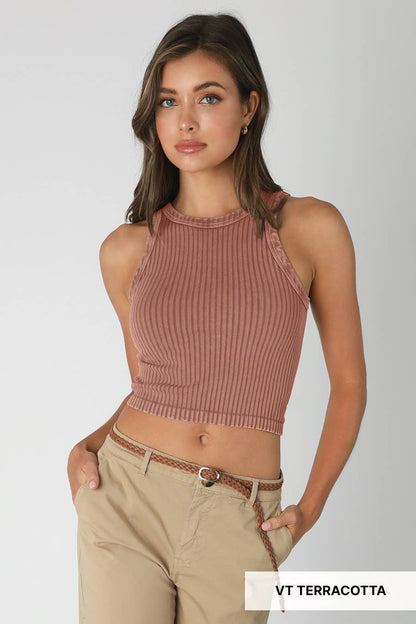 Vintage Wide Ribbed Tank Top